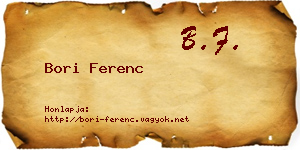 Bori Ferenc névjegykártya