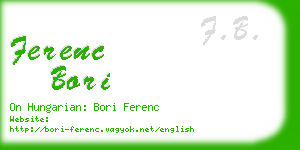 ferenc bori business card